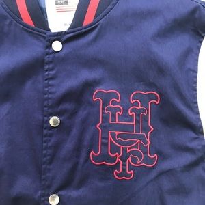 Huf varsity jacket nylon blue red Sz M